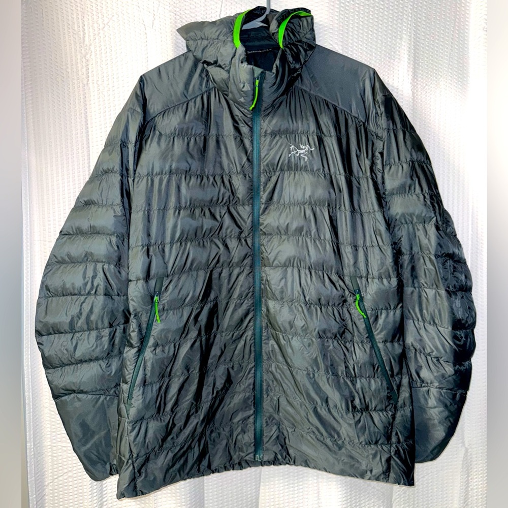 Arc'teryx Down Jacket Mens XL Gray Hooded Lightweight Puffer Cerium Hoody